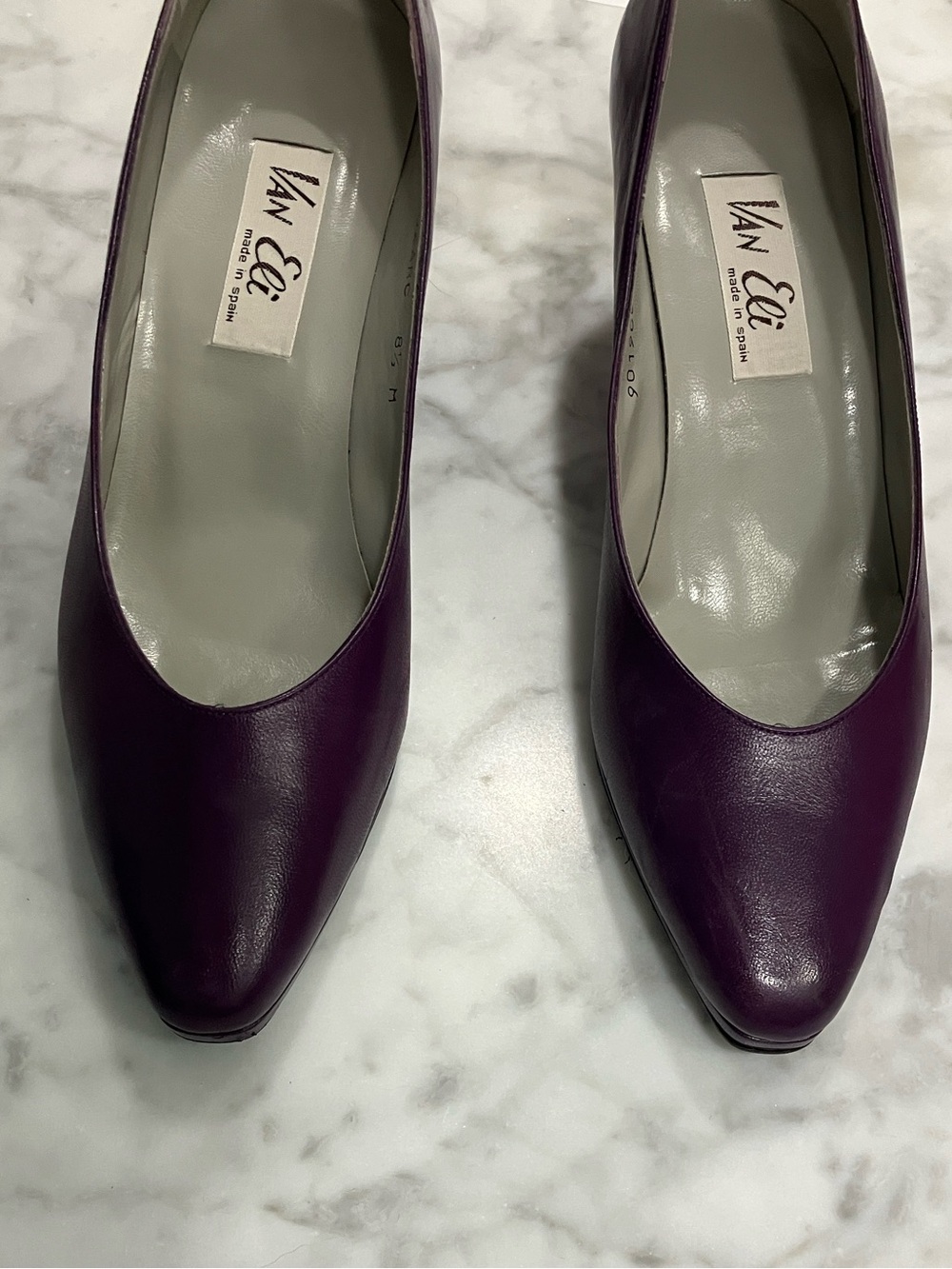 Vintage Van Eli plum purple heels pumps size 8.5 M MADE IN SPAIN WOMENS - Picture 11 of 13